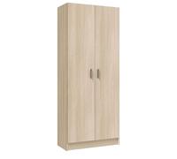 Habitdesign Armoire multifonction avec 2 portes et 3 étagères, 180 x 73 x 37 cm (H x l x P) Couleur chêne