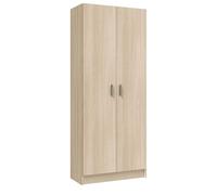 Habitdesign 007142R Armoire à Deux Portes, Polyvalente, 180 x 73 x 37 cm de Profondeur Naturel