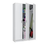 LOUNGITUDE - Armoire Rangement 3 Portes - Blanc FOARM7143O 108,8 x 37 x 180 cm
