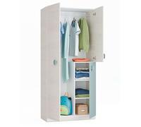 Habitdesign Armoire pour enfant 3 portes, 200 x 90 x 52 cm (hauteur x largeur x profondeur) Blanc Alpes et vert kaki