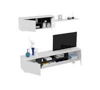 Habitdesign Belus Meuble de salon moderne, salle à manger, finition blanc brillant et gris anthracite, dimensions : 200 x 41 x 46 cm (l x P x H).
