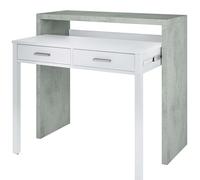 Habitdesign Bureau, console, couleur Blanc « Artik », dimensions : 87,5 x 98,5 x 36-70 cm (hauteur x longueur x profondeur, en centimètres)