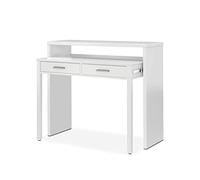Habitdesign Bureau extensible, console Blanc « Artik », dimensions : 98,5 x 36-70 x 87,5 cm (l x P x H).