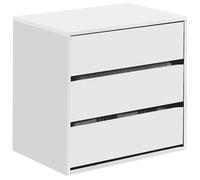 Habitdesign Commode Arc avec Trois tiroirs en Blanc Mat, mesures: 60 cm (Largeur) x 57 cm (Hauteur) x 44 cm (Profondeur)