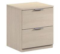 Habitdesign LC7820R - Table de Chevet avec Deux tiroirs Low Cost, Table de Chambre à Coucher Couleur Beige, Mesure 45 cm (Hauteur) x 38 cm (Longueur) x 34 cm (Profondeur)
