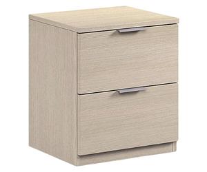 Habitdesign LC7820R - Table de Chevet avec Deux tiroirs Low Cost, Table de Chambre à Coucher Couleur Beige, Mesure 45 cm (Hauteur) x 38 cm (Longueur) x 34 cm (Profondeur)