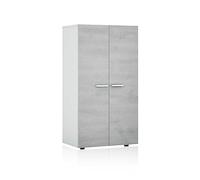 Meuble d'entrée - meuble à chaussure - 2 portes - décor effet béton - L55 x P36 x H103 cm - STAR