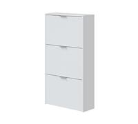 Habitdesign Meuble à chaussures étroit 3 portes Finition blanc brillant, dimensions : 60 x 113 x 22 cm (l x H x P).