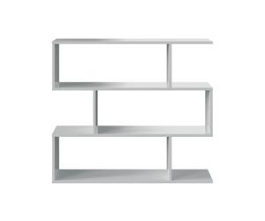 Habitdesign Modèle Athena Bibliothèque basse Finition blanc brillant Dimensions : 97 x 110 x 24 cm (H x l x P).