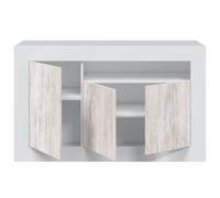 Usinestreet Buffet BALTIK – Effet bois/Blanc – 3 portes