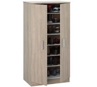 Habitdesign Modèle Basic Meuble à chaussures 2 portes, finition chêne canadien, dimensions : 55 x 108 x 36 cm (l x H x P).