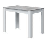 Habitdesign modèle Cloe Table d'appoint fixe, table de salle à manger ou cuisine, finition blanche « Artik » et gris ciment, dimensions : 109 x 67 x 78 cm (l x P x H).