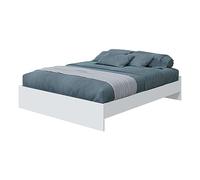 Habitdesign Modèle Ethna Cadre de lit double sans sommier 166 x 196 x 39 cm (l x p x h) Blanc « Artik » (mat)