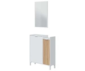 Habitdesign Modèle Ethna Meuble d'entrée avec miroir Blanc « Artik » Y Natur Design moderne 77 x 24 cm