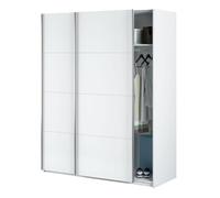 Habitdesign Modèle Hera Armoire 2 portes coulissantes, 200 x 150 x 60 cm (hauteur x largeur x profondeur) Blanc « Artik »