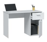 Habitdesign Modèle Just Bureau avec 1 tiroir et 1 porte, finition blanche, dimensions : 108 x 73 x 50 cm (l x H x P).