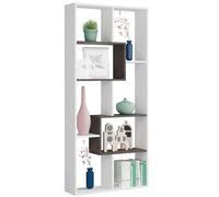 Habitdesign Modèle Kawa Étagère réversible, Bibliothèque de bureau, finition couleur Blanc « Artik » et rouille, dimensions : 180 x 80 x 25 cm (H x l x P).