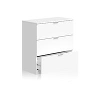 Habitdesign Modèle LowCost Commode 3 tiroirs 80 x 77 x 38 cm Blanc