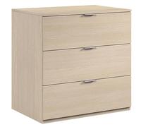 Habitdesign Modèle LowCost Commode 3 tiroirs en chêne 80 x 77 x 38 cm