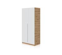 Habitdesign Modèle Noa Armoire pour enfant 200 x 90 x 52 cm Blanc « Artik » et chêne « Nodi » 200 x 90 x 52 cm