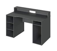 Table de bureau gamer OZONE - Décor Noir - 136 x 67 x 88 cm - Avec étagère supérieure pour écran
