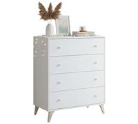 Habitat et Jardin - Commode Sweet - 4 tiroirs - 95 x 77,5 x 40 cm - Blanc