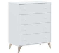 Habitdesign Modèle Sweet Commode 4 tiroirs 95 x 77,5 x 40 cm Blanc « Artik »