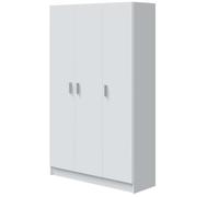 HABITDESIGN - Placard polyvalent, 3 portes, finition blanc mat, mesures : 109 cm (L) x 180 cm (H) x 37 cm (P)