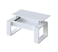 Table basse relevable - Mélaminé blanc - L 105 x P 55 x H 45 cm NOVA Blanc G