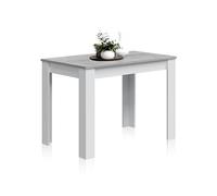 Habitdesign Table d'appoint Fixe, Table de Salle à Manger ou Cuisine, Finition Blanche Artik et Ciment, modèle Cloe, Dimensions : 109 cm (Largeur) x 67 cm (Profondeur) x 78 cm (Hauteur)