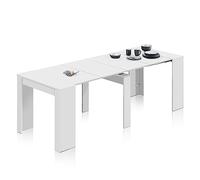 LOUNGITUDE - Table à Manger Extensible L51/237 cm - Blanc Brillant FOTAB4580BO
