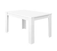 Habitdesign Table de salle à manger extensible Blanc brillant Dimensions : 140-190 cm (longueur) x 90 cm (largeur) x 78 cm (hauteur). Modèle Kendra