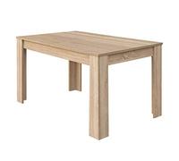 Habitdesign Table de Salle à Manger Extensible, Table Salon ou Cuisine, Finition Chêne Canadian, Modèle Kendra, Dimensions: 140-190 cm (Longueur) x 90 cm (Largeur) x 78 cm (Hauteur)