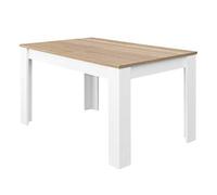 LOUNGITUDE - Table à Manger Extensible L140/190 cm - Blanc/chêne