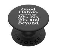 Habits for 20s 30s 40s and Beyond Life Journey Funny Vintage PopSockets PopGrip Adhésif