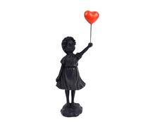HABITZ Banksy Art Flying Balloon Girl Statues Figurine Résine Figure Artisanat Ornement Maison Statue Décoration Art Moderne Sculpture for La Maison Salon Décor Cadeau(Black2)