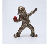 HABITZ Banksy Jetant Une Pierre en Forme De Cœur Garçon Ornement Lanceur Statue Figuras Décoratives Modèle Figure Moderne Stable Sculpture De Collection Figure en Polyrésine for Bureau Table Salon(3)