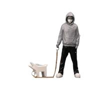 HABITZ Banksy Un Homme Branché Jouant avec des Chiens Sculpture Banksy Street Art Réplique Statue Moderne Jouets De Mode Sculptures d'art Et Ornements for Salon Bureau Bibliothèque Décoration(E)