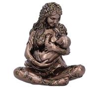 HABITZ Statue De La Déesse De La Terre Mère Tenant Le Bébé Qui Allaite Son Enfant, Figurines Décoratives Figurine De Déesse Art Abstrait Résine Décoration Artisanale Rétro for Bureau Maison Et Jardin