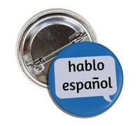 Hablo Español Badge bouton (Je parle espagnol) 3,8 cm, Métal, Métal.