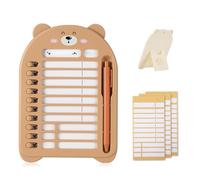 HABNI 1 Pièce Tableaux de Tâches à Faire pour Enfants, Tableau Memo Checklist avec 13 Feuilles de Papier Vierge, To Do List, Semainier Enfant, Feuille de Plan avec Support et Stylo, Brun