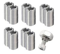 HABNI 10 Pièces Insert Fileté M8 X 15Mm, Zinc Douille Filetée Insert,Manchons Filetés M10 vers M8 Mirror, Écrous À Visser M8, Adaptateurs Filetés,pour Automobiles, Turbines À