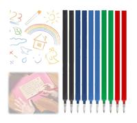 HABNI 10 Pièces Recharge Stylo Gel Effaçable, Compatibles avec Legami, Recharges Effaçables de Couleur, Pointe 0,7 mm, Emballage Simple(2 Noires + 2 Bleues Encre+2 Bleus Vif+ 2 Rouges+2 Vert)