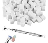 HABNI 100 Nail Art Brosse Éponge con 1 Pince à Attraper, Eponge Babyboomer Ongle, Nail Art Éponge Dégradé, Utilisé pour Vréer une Variété de Motifs D'art de L'ongle Dégradés