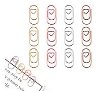 HABNI 100 Pièces Trombones pour Bureau, Créatifs Trombones En Métal Trombone Bureau Mini Anticorrosion et Antirouille pour Livre Document Papier Photo (4 Couleurs)