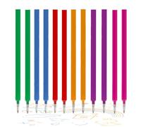 HABNI 12 Pièces Recharge Stylo Gel Effaçable, Compatibles avec Legami, Recharges Effaçables de Couleur, Pointe 0,7 mm, Hauteur 13 cm, Encre Thermosensible, Emballage Simple, 6 Couleurs
