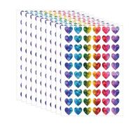 HABNI 1200 Pcs Gommette Autocollante Enfant Sticker Brillant Multicolore Forme Coeur Pour Scrapbooking Activité Manuelle Récompense Saint-Valentin Mariage Scrapbooking