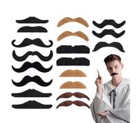 HABNI 19 Pièces Moustache Deguisement Fausse Barbe Homme Autocollante Costume Mexicain Deco Halloween Accessoires Set Noël Adulte Habillez D'Halloween Déguisement Fausses Moustaches