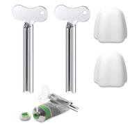 HABNI 2 Pcs Presse Tubes En Acier Inoxydable Enrouleur Pour Dentifrice Teinture Capillaire Pigments Convient Pour La Cuisine La Salle De Bain Le Studio Avec 2 Bouchons De Dentifrice