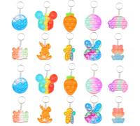 HABNI 20 Pièces Porte-clés Pop Enfant, Mini-Jouets Fidget, Anti-Stress Enfants, Cadeaux de fête pour Les Enfants de 4-8, Goodie Bag Stuffers pour Les Prix de la Salle de Classe